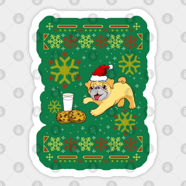Pug Ugly Christmas Sweater Funny Humor Sticker by creative